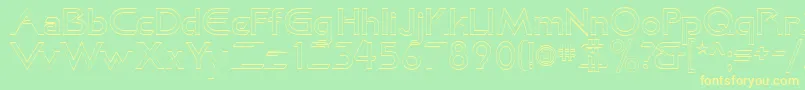 KhanOutline Font – Yellow Fonts on Green Background