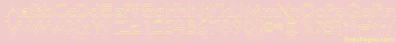 KhanOutline Font – Yellow Fonts on Pink Background