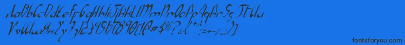 Шрифт XaphanItalic – чёрные шрифты на синем фоне