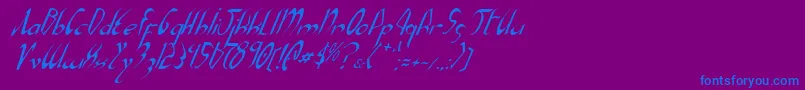 XaphanItalic-Schriftart – Blaue Schriften auf violettem Hintergrund