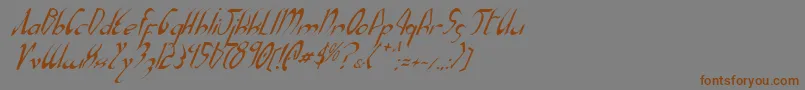 Fonte XaphanItalic – fontes marrons em um fundo cinza
