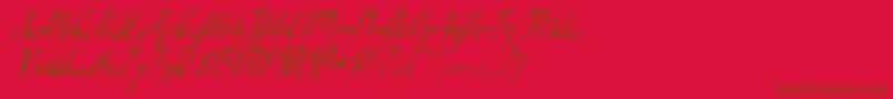 XaphanItalic-Schriftart – Braune Schriften auf rotem Hintergrund