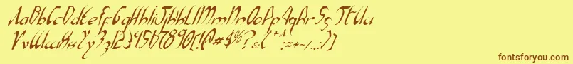 XaphanItalic Font – Brown Fonts on Yellow Background