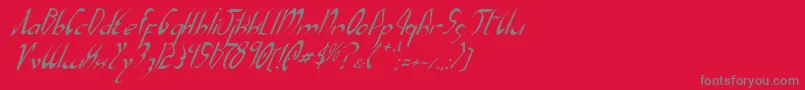 フォントXaphanItalic – 赤い背景に灰色の文字