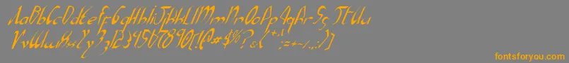 XaphanItalic Font – Orange Fonts on Gray Background