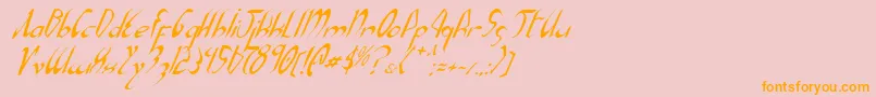 XaphanItalic Font – Orange Fonts on Pink Background