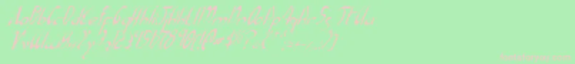 Fonte XaphanItalic – fontes rosa em um fundo verde