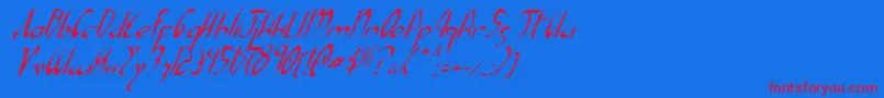 Police XaphanItalic – polices rouges sur fond bleu