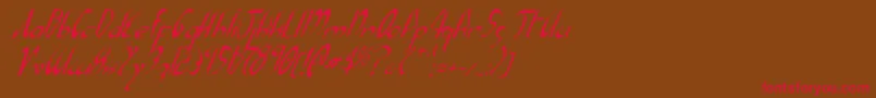 XaphanItalic Font – Red Fonts on Brown Background