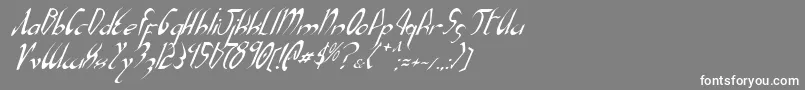 フォントXaphanItalic – 灰色の背景に白い文字