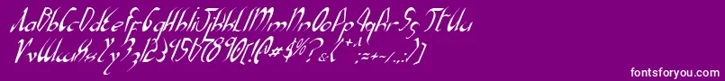 XaphanItalic Font – White Fonts on Purple Background