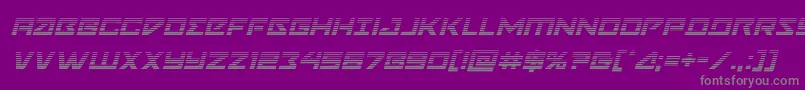 Navycadetgradital-Schriftart – Graue Schriften auf violettem Hintergrund