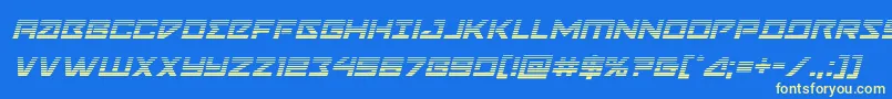 Navycadetgradital-Schriftart – Gelbe Schriften auf blauem Hintergrund