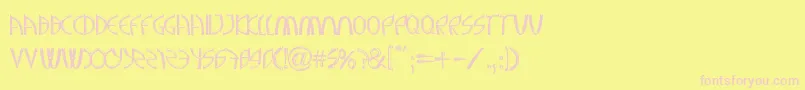 AGreaterFoundationBold-fontti – vaaleanpunaiset fontit keltaisella taustalla