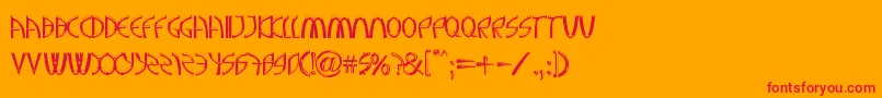 AGreaterFoundationBold Font – Red Fonts on Orange Background