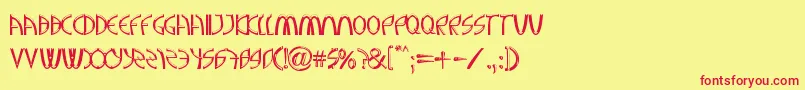 AGreaterFoundationBold-fontti – punaiset fontit keltaisella taustalla