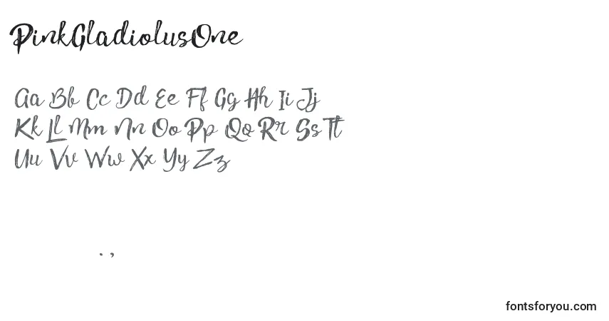 Schriftart PinkGladiolusOne – Alphabet, Zahlen, spezielle Symbole