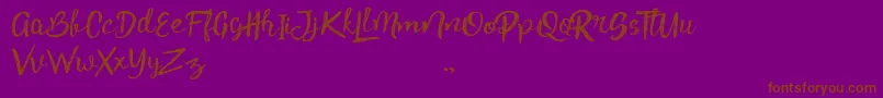 PinkGladiolusOne Font – Brown Fonts on Purple Background