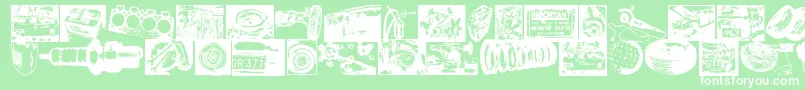 Howcaniorganizemygarage Font – White Fonts on Green Background