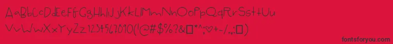 SyzygyHand Font – Black Fonts on Red Background