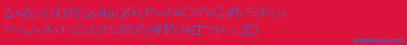 SyzygyHand Font – Blue Fonts on Red Background