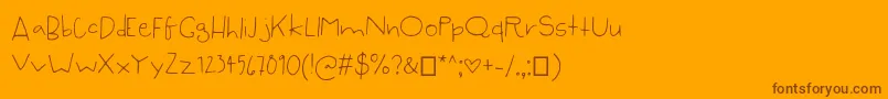 Fonte SyzygyHand – fontes marrons em um fundo laranja
