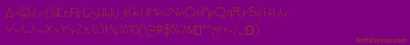 SyzygyHand Font – Brown Fonts on Purple Background