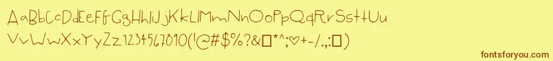 Подробнее о шрифте SyzygyHand Шрифт SyzygyHand – коричневые шрифты на жёлтом фоне