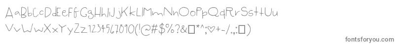 SyzygyHand-fontti – harmaat kirjasimet valkoisella taustalla