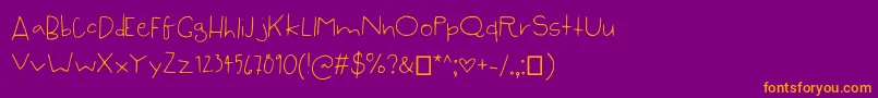 SyzygyHand Font – Orange Fonts on Purple Background