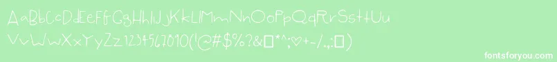 SyzygyHand Font – White Fonts on Green Background