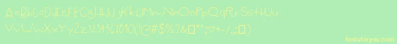 SyzygyHand Font – Yellow Fonts on Green Background
