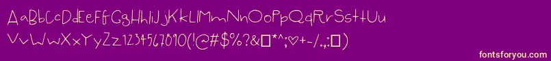 SyzygyHand Font – Yellow Fonts on Purple Background