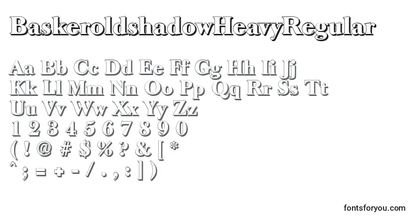 Шрифт BaskeroldshadowHeavyRegular – алфавит, цифры, специальные символы