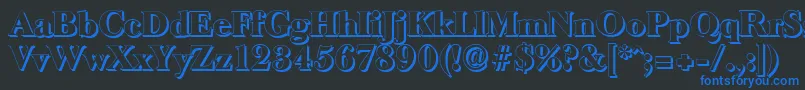 BaskeroldshadowHeavyRegular Font – Blue Fonts on Black Background