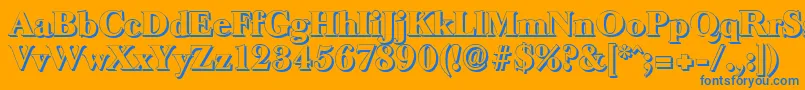 BaskeroldshadowHeavyRegular Font – Blue Fonts on Orange Background