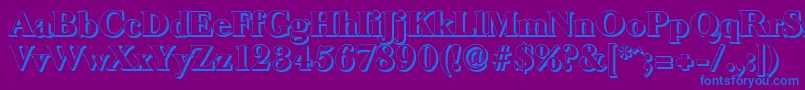 BaskeroldshadowHeavyRegular Font – Blue Fonts on Purple Background