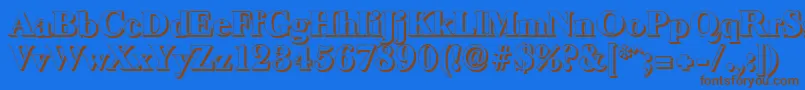 Lisätietoja BaskeroldshadowHeavyRegular-fontista BaskeroldshadowHeavyRegular-fontti – ruskeat fontit sinisellä taustalla