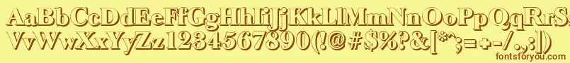 Шрифт BaskeroldshadowHeavyRegular – коричневые шрифты на жёлтом фоне