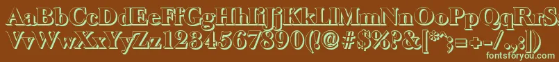 BaskeroldshadowHeavyRegular Font – Green Fonts on Brown Background