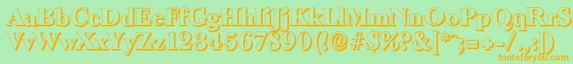 BaskeroldshadowHeavyRegular Font – Orange Fonts on Green Background