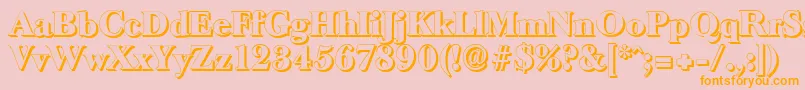 BaskeroldshadowHeavyRegular-Schriftart – Orangefarbene Schriften auf rosa Hintergrund