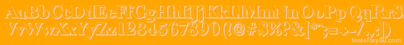 More about BaskeroldshadowHeavyRegular Font BaskeroldshadowHeavyRegular Font – Pink Fonts on Orange Background