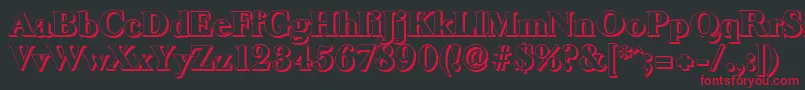 BaskeroldshadowHeavyRegular Font – Red Fonts on Black Background