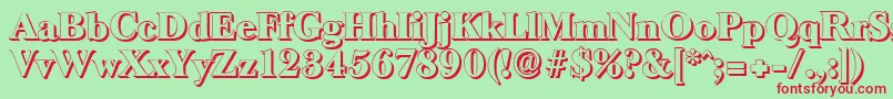 BaskeroldshadowHeavyRegular Font – Red Fonts on Green Background