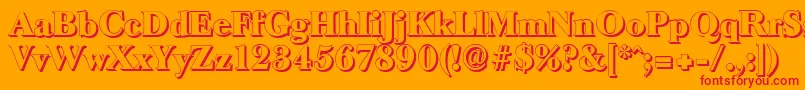 BaskeroldshadowHeavyRegular Font – Red Fonts on Orange Background