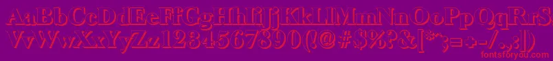 BaskeroldshadowHeavyRegular Font – Red Fonts on Purple Background