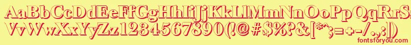 BaskeroldshadowHeavyRegular Font – Red Fonts on Yellow Background