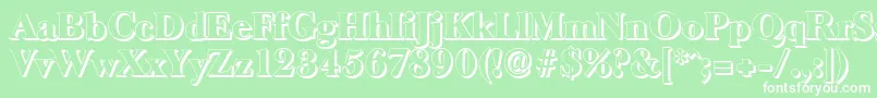 BaskeroldshadowHeavyRegular Font – White Fonts on Green Background