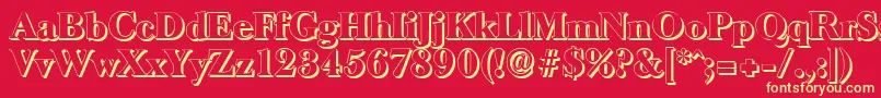 フォントBaskeroldshadowHeavyRegular – 黄色の文字、赤い背景
